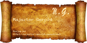 Majsztor Gerold névjegykártya